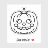 Halloween pompoen doodle sticker (Vel)