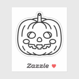 Halloween pompoen doodle sticker