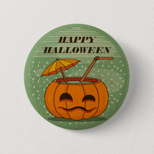 Halloween pompoen Drink PIN-Button Ronde Button 5,7 Cm