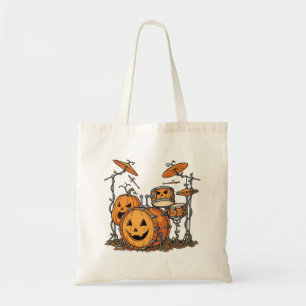 Halloween Pompoen Drumstel Tote Bag
