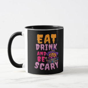 Halloween Pompoen Eet Drink Wees Schrikbarend Mok