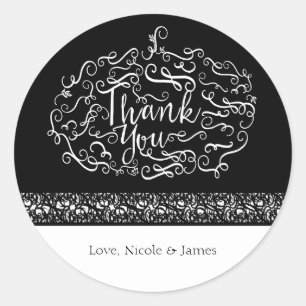 Halloween Pompoen Elegante BEDANKT Feest Favor Ronde Sticker