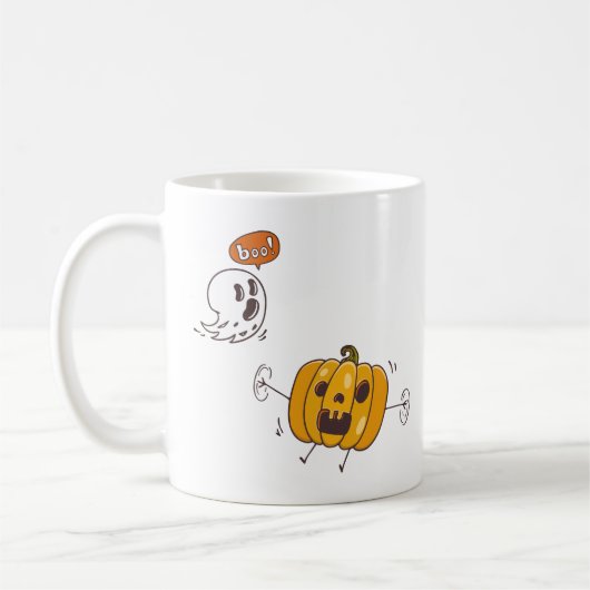 Halloween Pompoen en Geest Boo Mok (Links)
