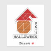 Halloween pompoen en heks Pet Sticker (Vel)
