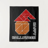 Halloween pompoen en heks Pet Wandkleed (Voorkant)