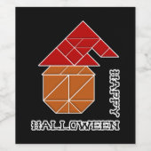 Halloween pompoen en heks Pet Wijn Etiket (Enkel label)