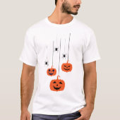 Halloween pompoen en spin kostuums Mannen vrouwen T-shirt (Voorkant)