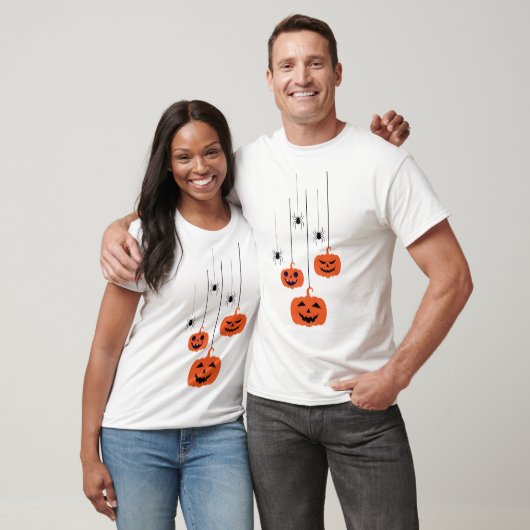Halloween pompoen en spin kostuums Mannen vrouwen T-shirt (Unisex)