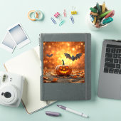 Halloween pompoen en vleermuis sticker (iPad Cover)