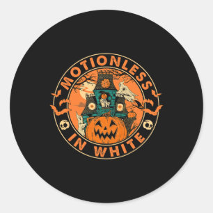 Halloween pompoen eng leuk bewegingsloos in het wi ronde sticker
