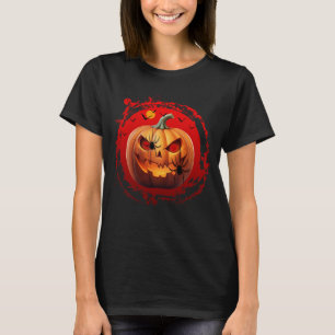 halloween pompoen enge spinnen vleermuizen t-shirt