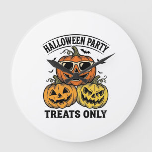 Halloween Pompoen Feest Vintage Jack O Lantern T-S Grote Klok