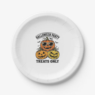 Halloween Pompoen Feest Vintage Jack O Lantern T-S Papieren Bordje