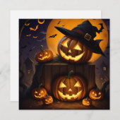 Halloween pompoen feestdagenkaart (Voorkant / Achterkant)