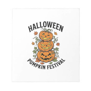 Halloween Pompoen Festival Vintage Jack O Lantern Notitieblok