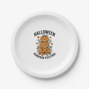 Halloween Pompoen Festival Vintage Jack O Lantern  Papieren Bordje