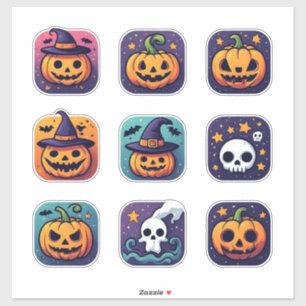 Halloween Pompoen Geest Heks Sticker Set 🎃