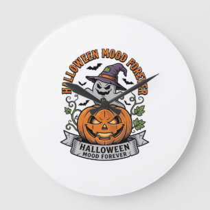Halloween Pompoen Geest Vintage Gravure Shirt_1 Grote Klok