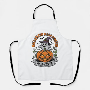 Halloween Pompoen Geest Vintage Gravure Shirt_1 Schort