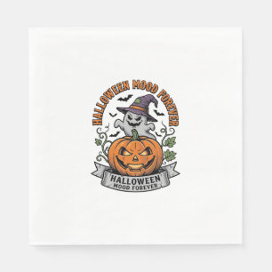 Halloween Pompoen Geest Vintage Gravure Shirt_1 Servet
