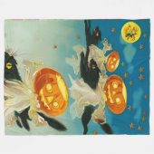  Halloween Pompoen Geesten en Black Cats Fleece Deken (Voorkant (Horizontaal))