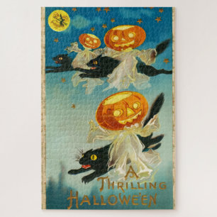 Halloween Pompoen Geesten en Black Cats Legpuzzel