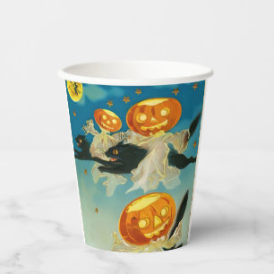 Halloween Pompoen Geesten en Black Cats Papieren Bekers
