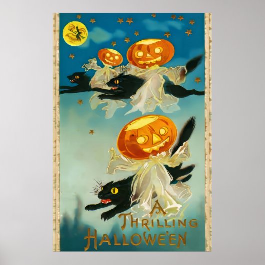 Halloween Pompoen Geesten en Black Cats Poster (Voorkant)