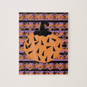 Halloween Pompoen Geometrisch Patroon Legpuzzel