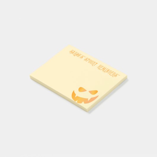 Halloween Pompoen Gezicht Custom Spooky Herinnerin Post-it® Notes (Schuin)