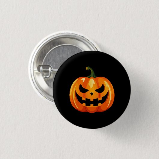 Halloween pompoen gezicht eng ronde button 3,2 cm (Voorkant /achterkant)