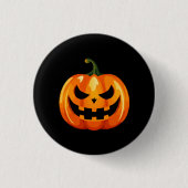 Halloween pompoen gezicht eng ronde button 3,2 cm (Voorkant)