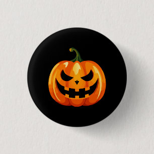 Halloween pompoen gezicht eng ronde button 3,2 cm