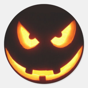 Halloween pompoen gezicht stickers