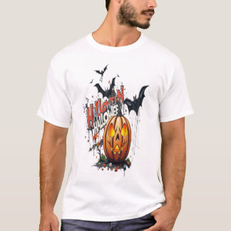 Halloween pompoen graffiti kunst T-shirt