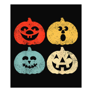  Halloween pompoen Grappig Retro Gift Foto Afdruk