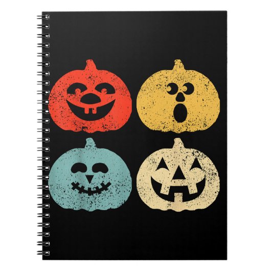  Halloween pompoen Grappig Retro Gift Notitieboek (Voorkant)