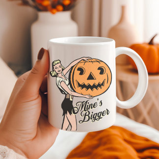 Halloween pompoen grappig retro Sinaasappel mijnen Koffiemok