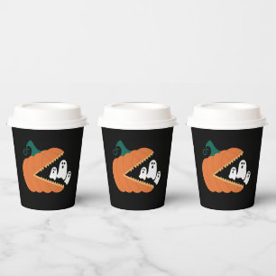 Halloween Pompoen Grappige Geesten Jongens Kindere Papieren Bekers