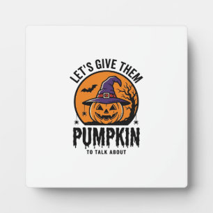 Halloween Pompoen Grappige Heksenhoed Spooky Retro Fotoplaat