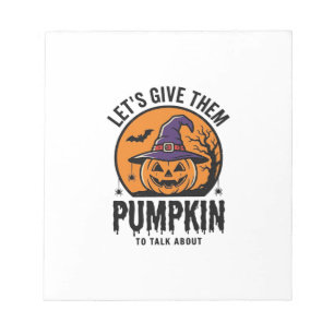 Halloween Pompoen Grappige Heksenhoed Spooky Retro Notitieblok