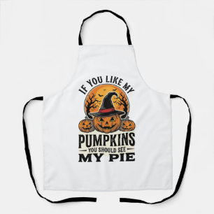 Halloween Pompoen Grappige Vintage Taart Citaat_1 Schort