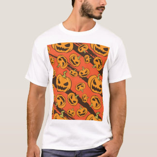 Halloween pompoen: griezelig naadloos patroon t-shirt