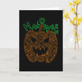 Halloween Pompoen Griezelige Fiets Kaart (Gele Bloem)