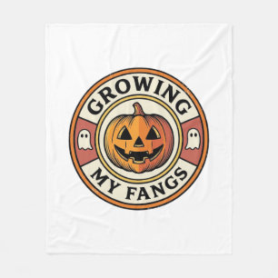 Halloween Pompoen Groeit Mijn Hoektanden Vintage B Fleece Deken