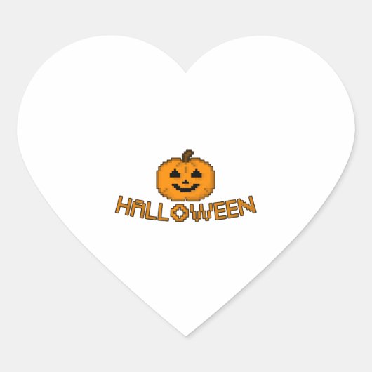 Halloween pompoen hart sticker (Voorkant)