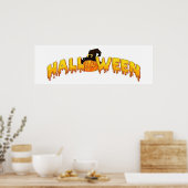 Halloween pompoen heks poster (Keuken)