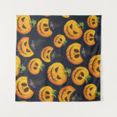 Halloween pompoen: heksenpatroon wandkleed (Voorkant (horizontaal))