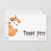 Halloween pompoen Herfst Baby shower Bedankkaart (Voorkant)