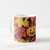 Halloween pompoen & herfstbladeren koffie Mok (Voorkant links)